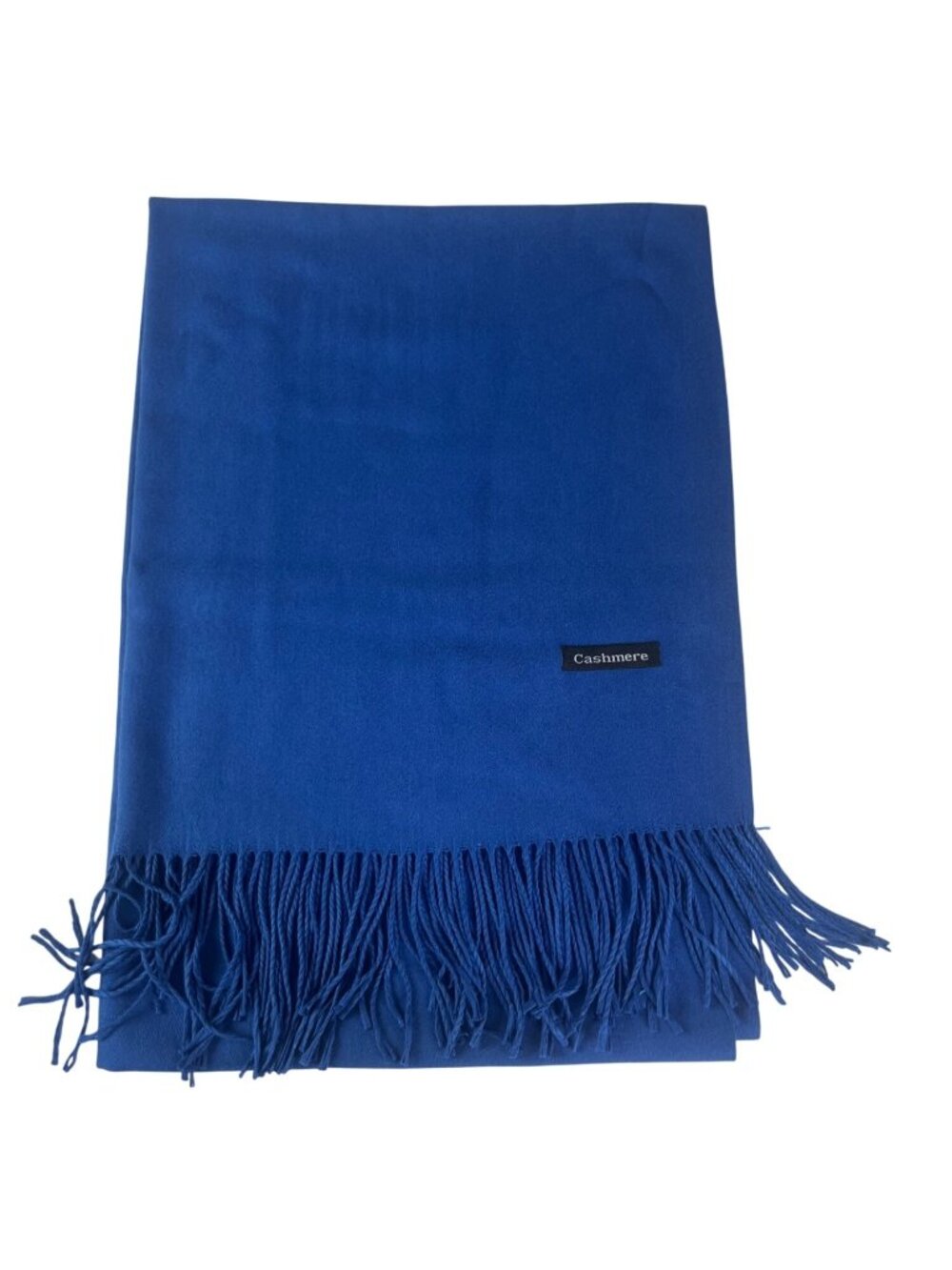 Luxurious Blue Cashmere Scarf Pashmina Shawl Wrap Fringe Soft Stylish Winter